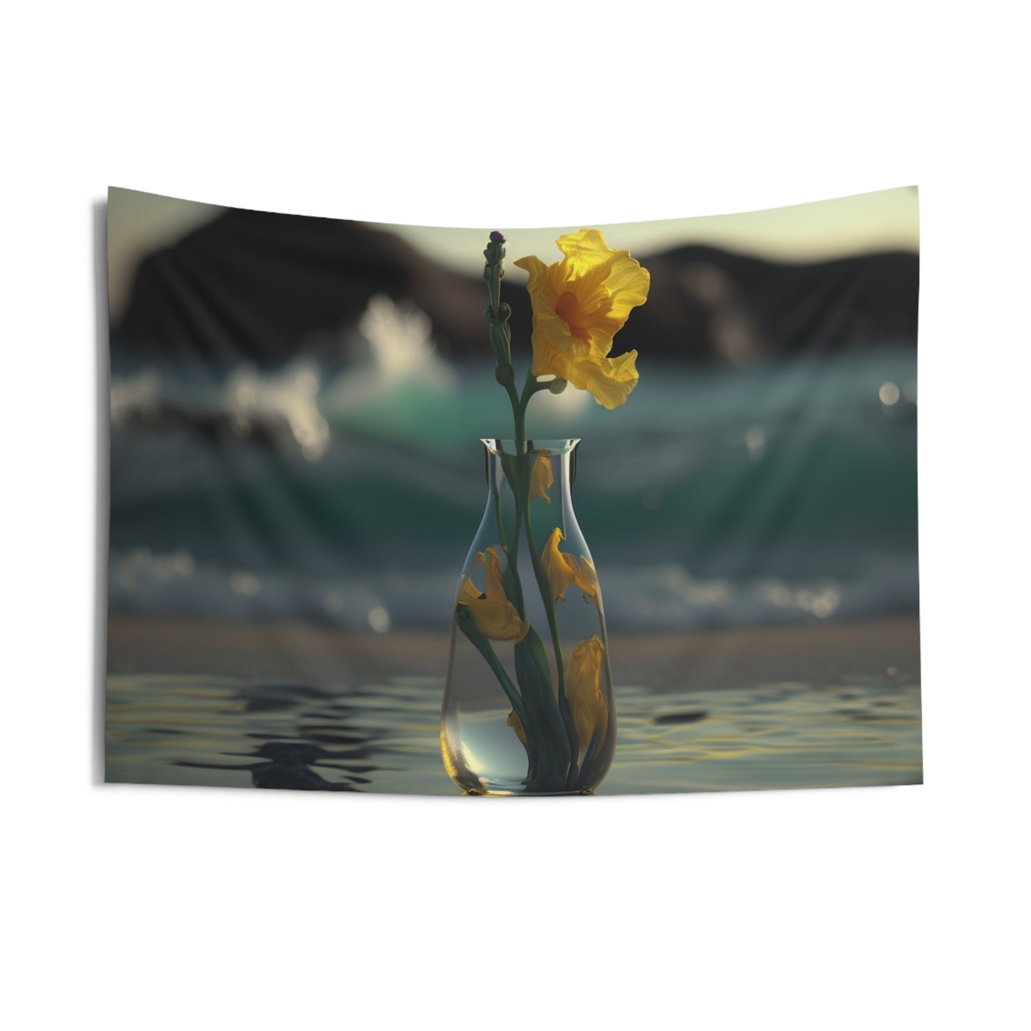 Indoor Wall Tapestries Yellow Gladiolus glass 2