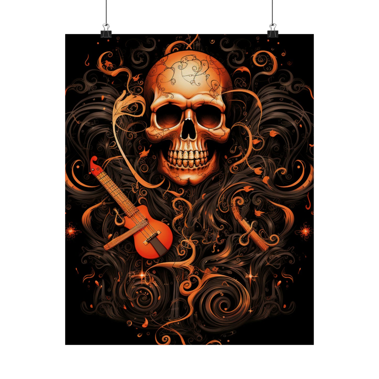 Premium Matte Vertical Posters Skull Treble Clef 4