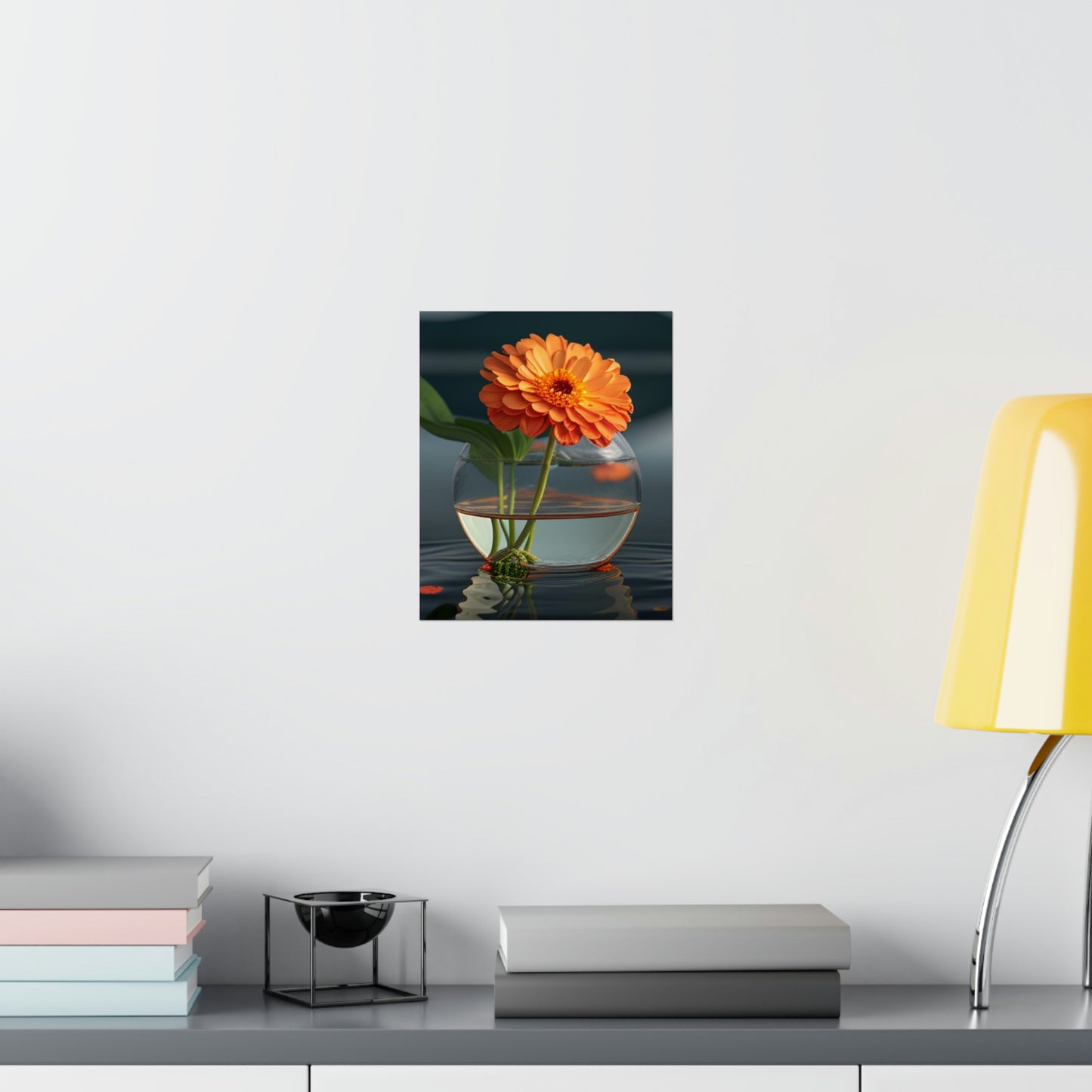 Premium Matte Vertical Posters Orange Zinnia 2