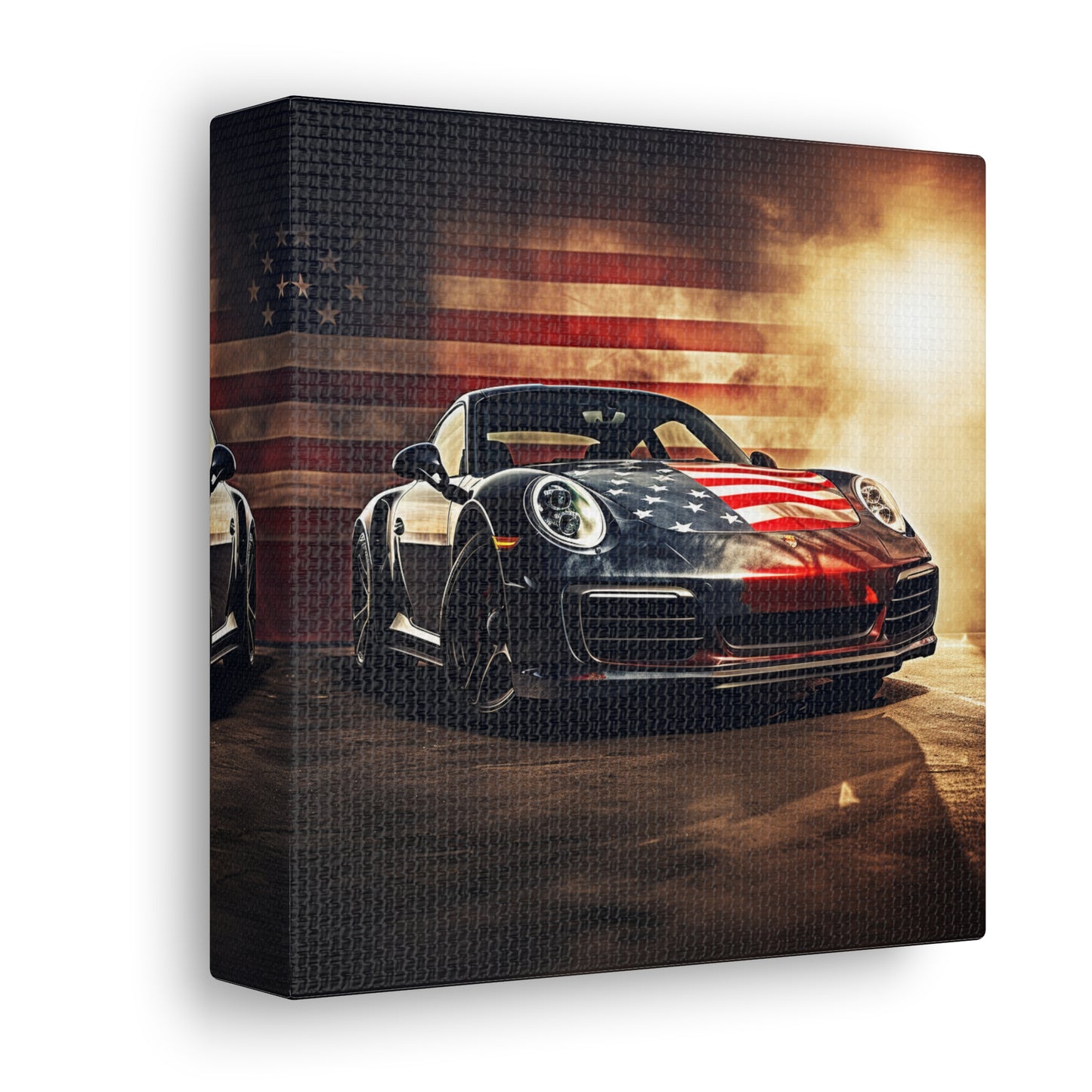 Canvas Gallery Wraps Abstract American Flag Background Porsche 1