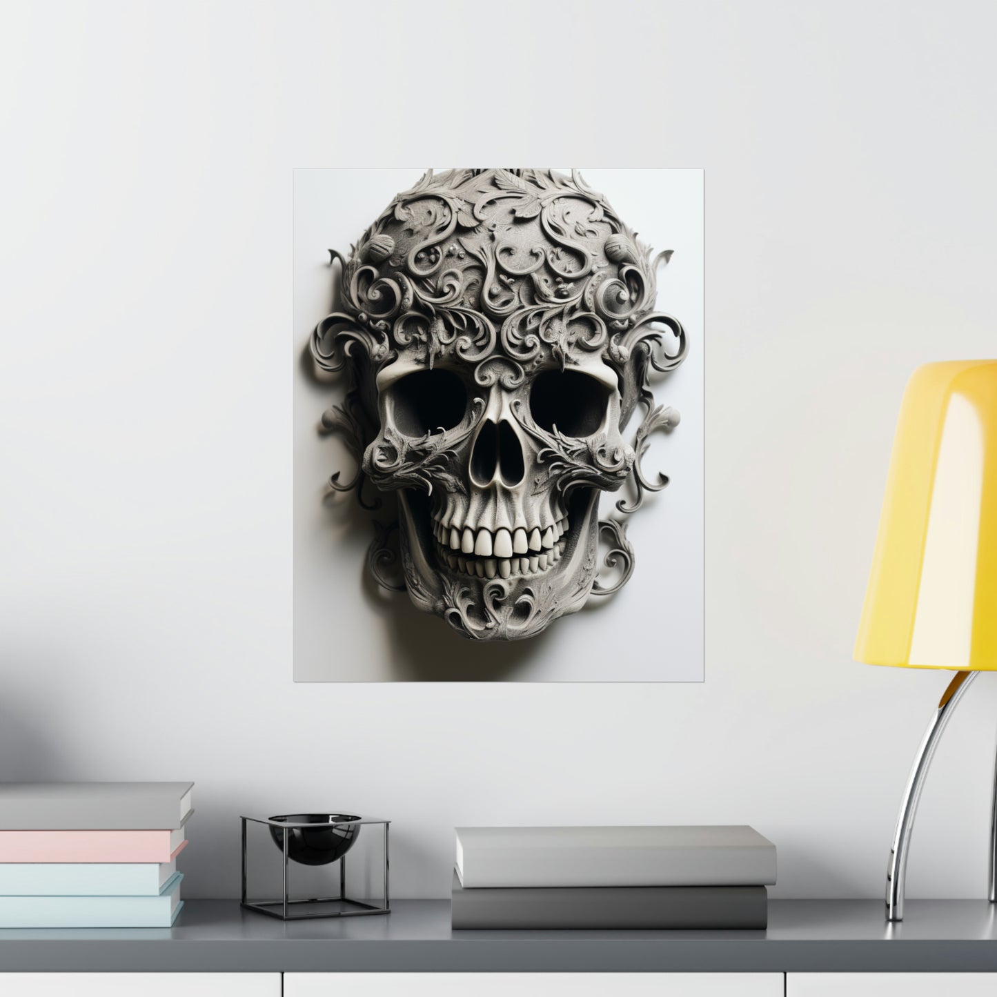 Premium Matte Vertical Posters Skull Treble Clef 2