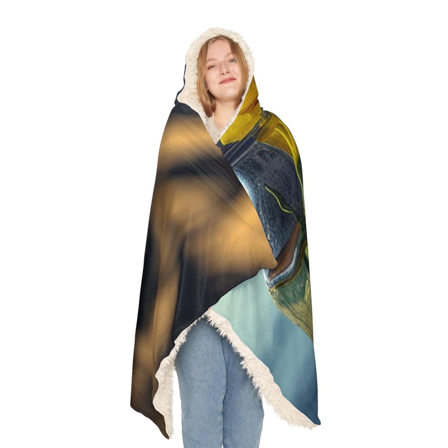 Snuggle Hooded Blanket Yellow Gladiolus glass 3