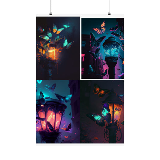 Premium Matte Vertical Posters Street Light Butterfly 5