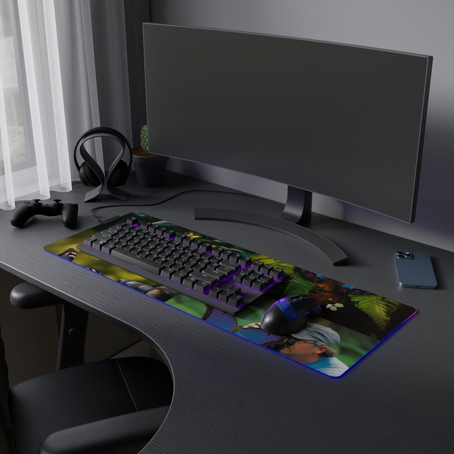LED Gaming Mouse Pad Jungle Butterfly 5