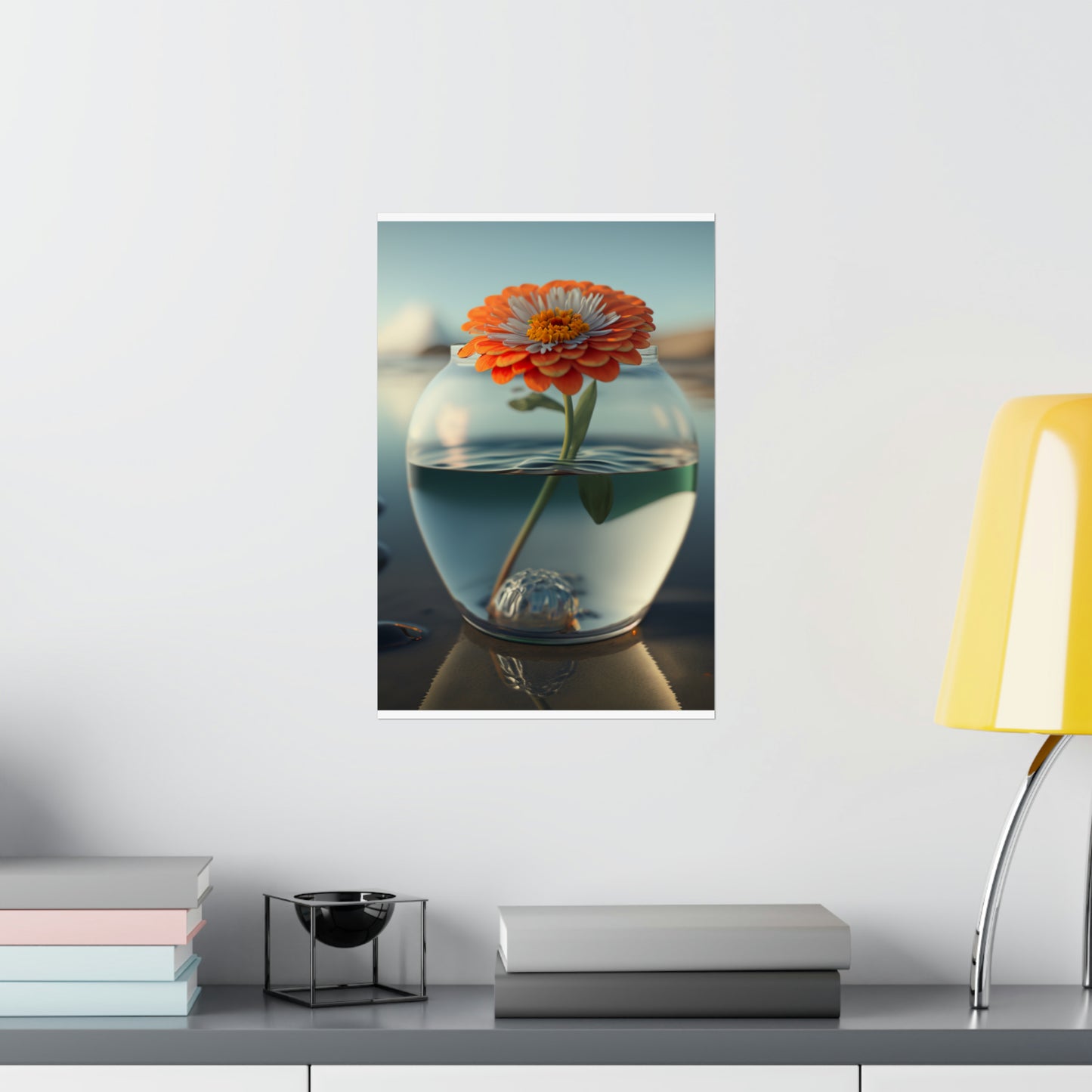 Premium Matte Vertical Posters Orange Zinnia 3