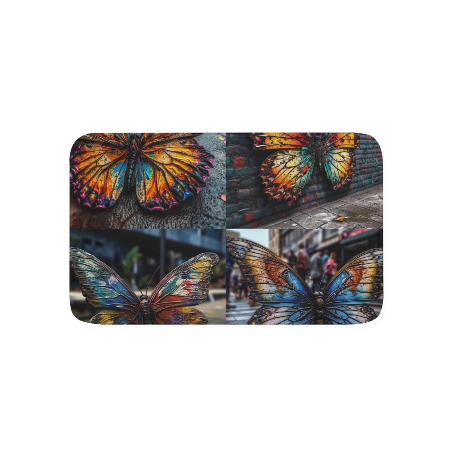 Memory Foam Bath Mat Liquid Street Butterfly 5