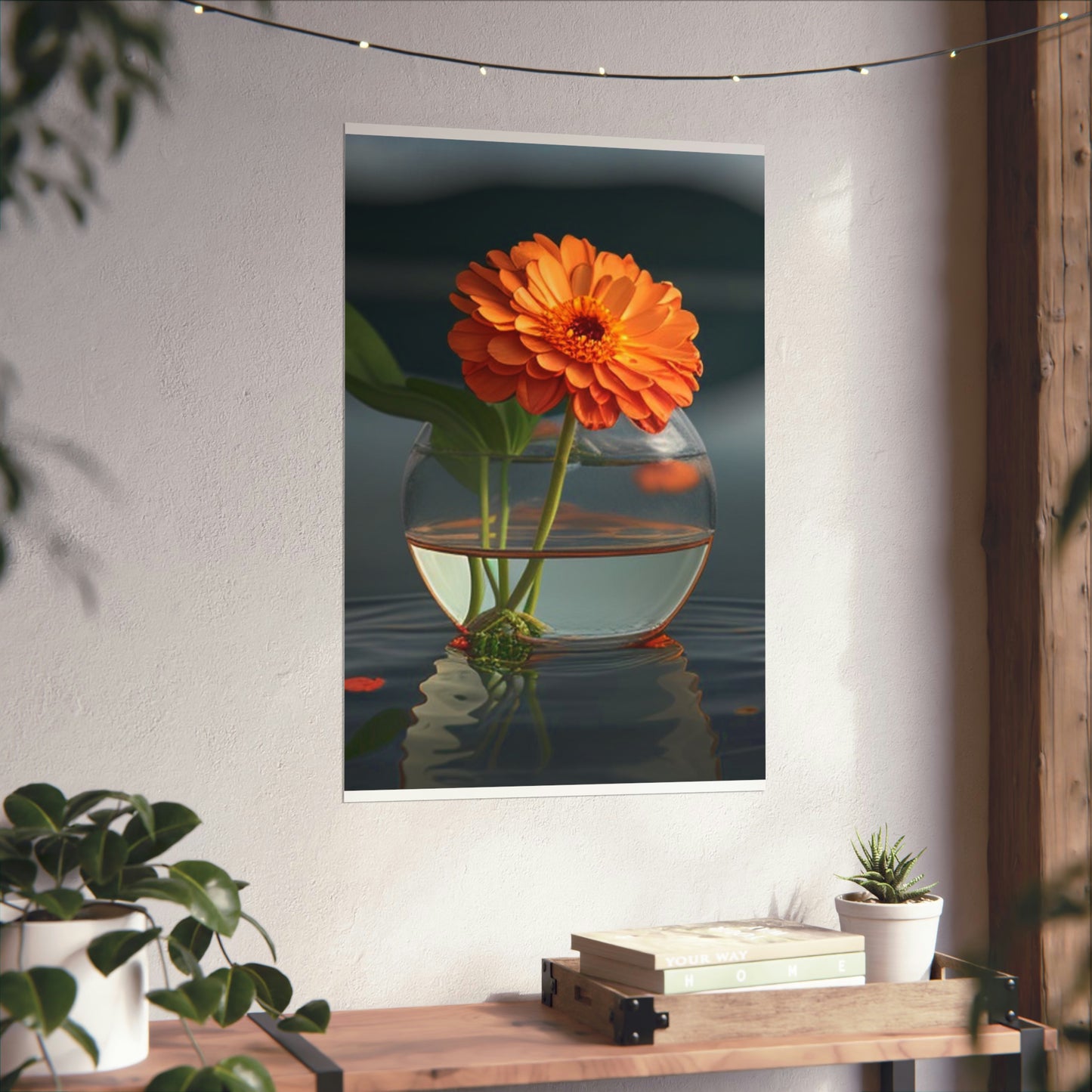 Premium Matte Vertical Posters Orange Zinnia 2