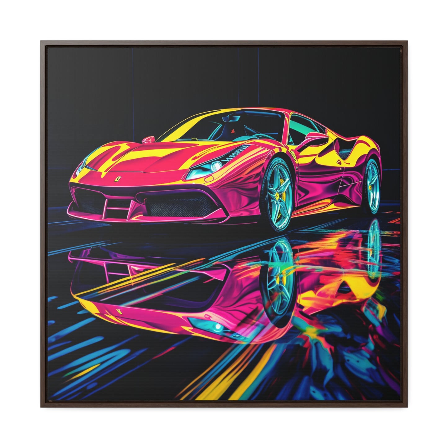 Gallery Canvas Wraps, Square Frame Pink Ferrari Macro 1