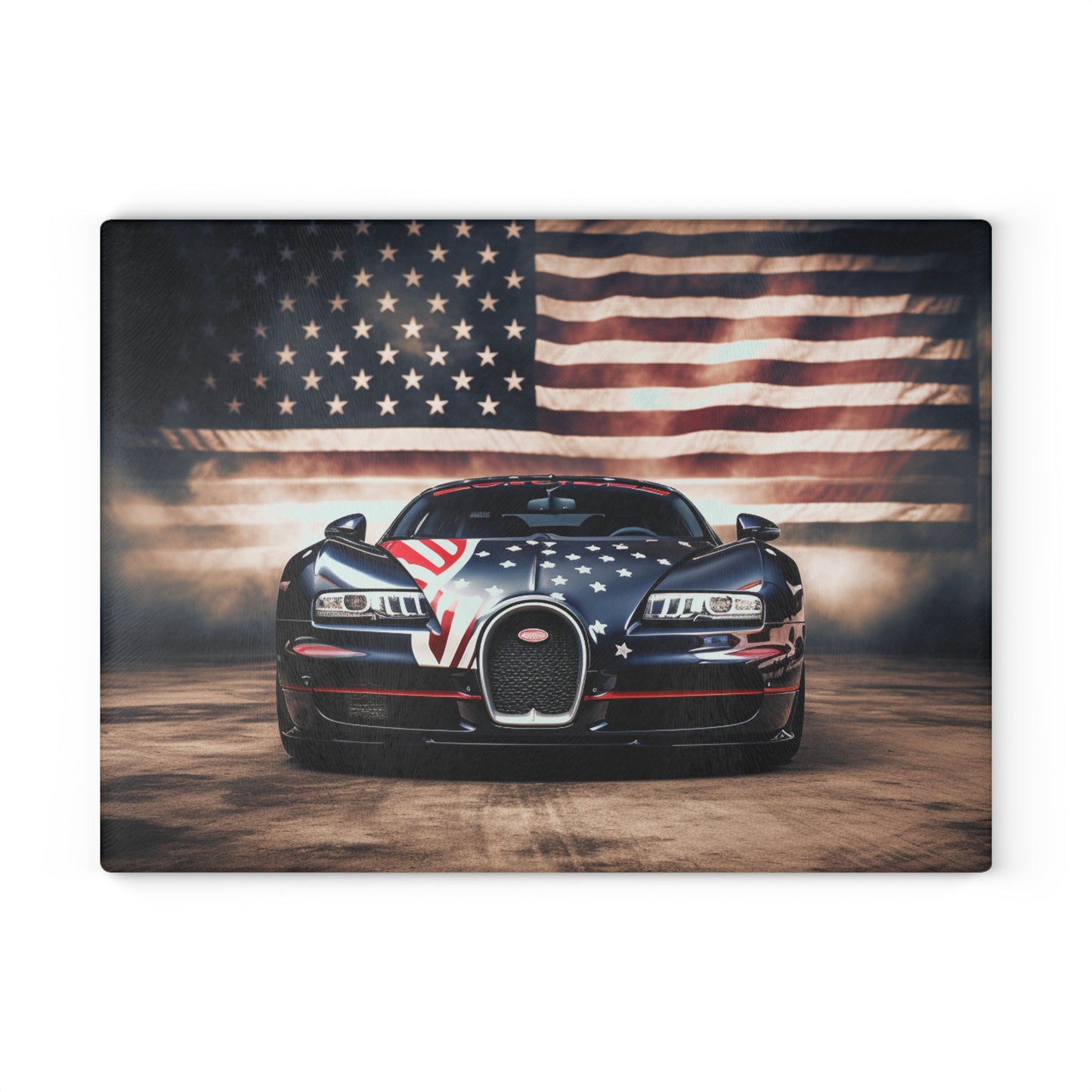 Glass Cutting Board Bugatti American Flag 2