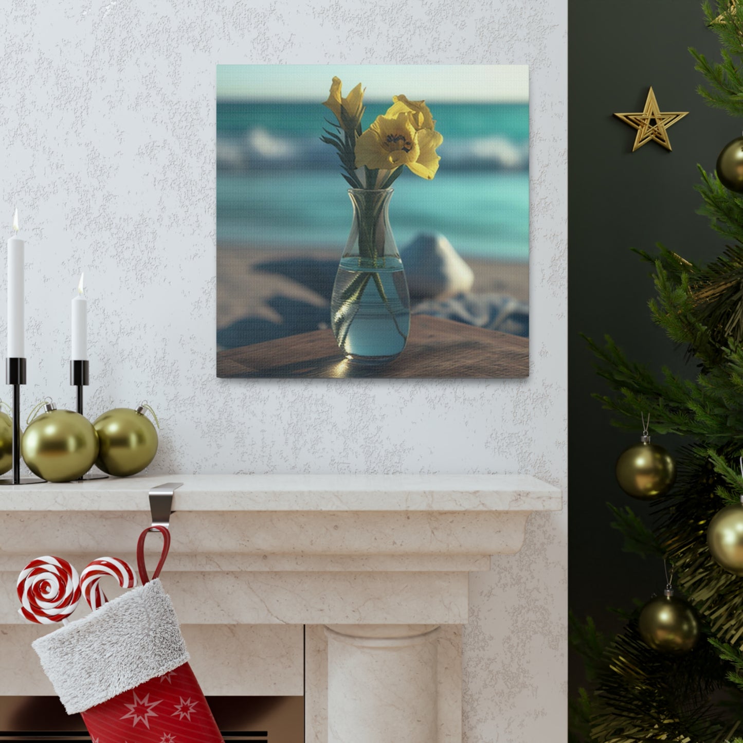 Canvas Gallery Wraps Yellow Gladiolus glass 4
