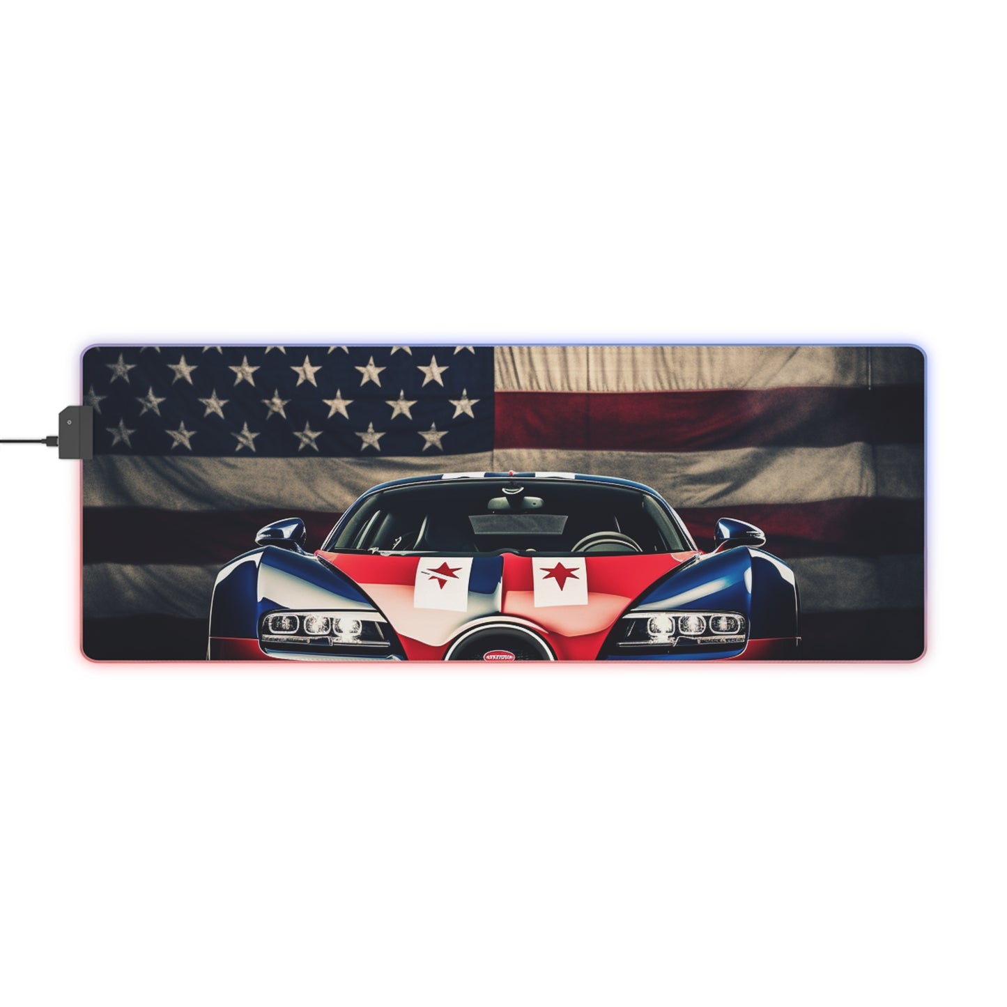 LED Gaming Mouse Pad Bugatti American Flag 3