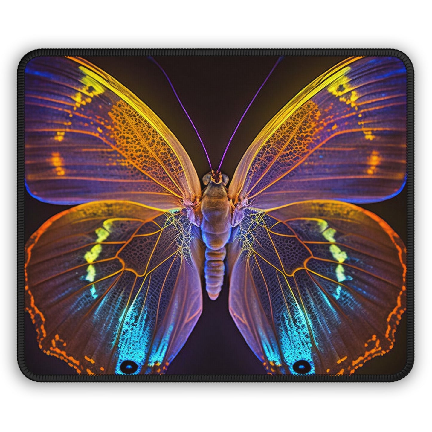 Gaming Mouse Pad  Neon Butterfly Flair 2