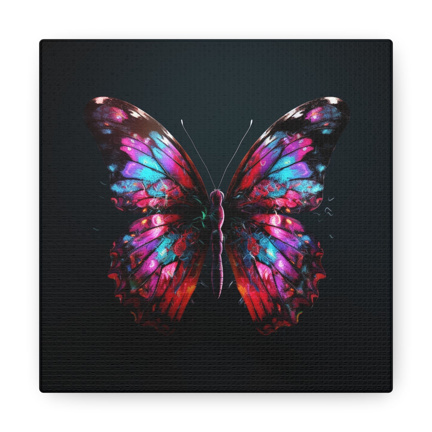 Canvas Gallery Wraps Hyper Colorful Butterfly Macro 3