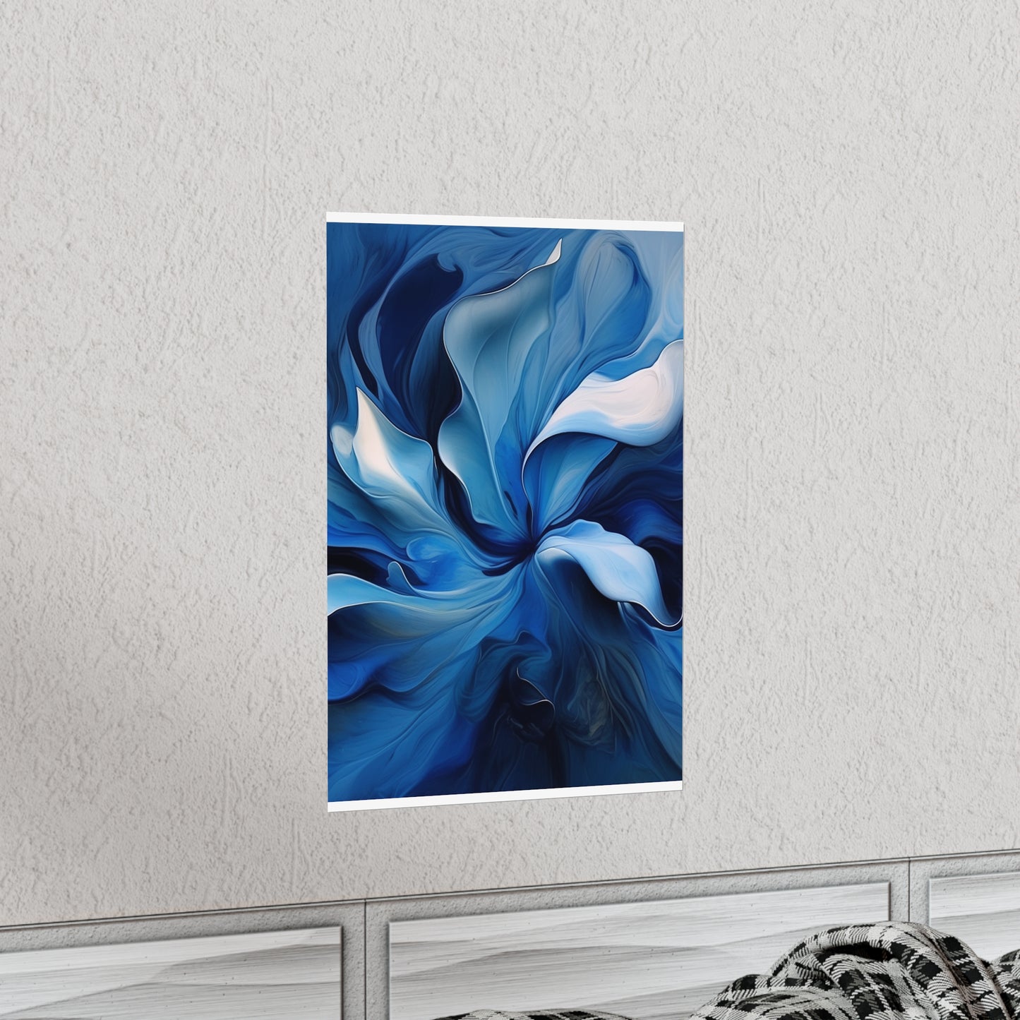 Premium Matte Vertical Posters Abstract Blue Tulip 4