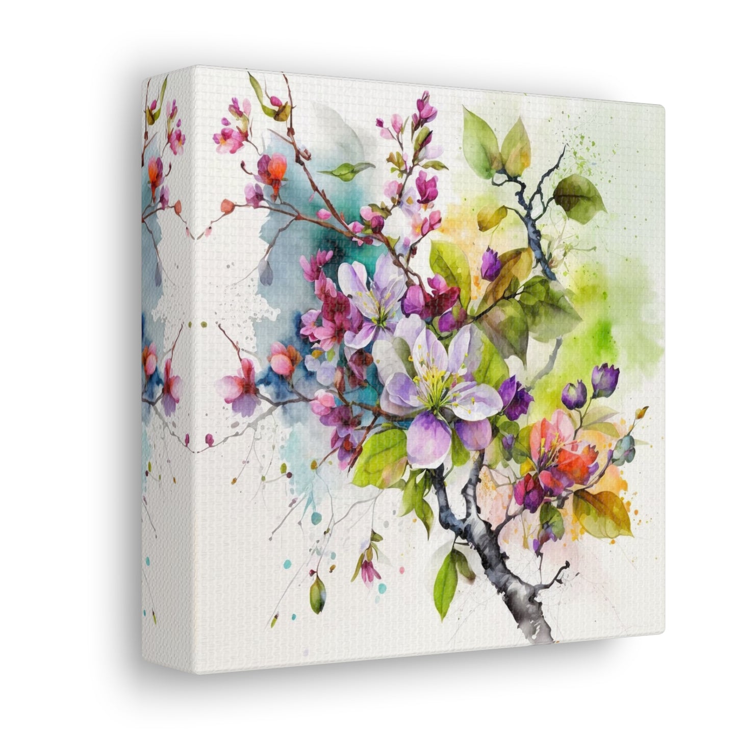 Canvas Gallery Wraps Mother Nature Bright Spring Colors Realistic Watercolor 4