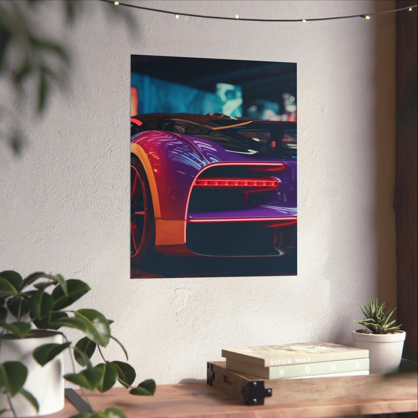 Premium Matte Vertical Posters Hyper Bugatti Neon Chiron 3