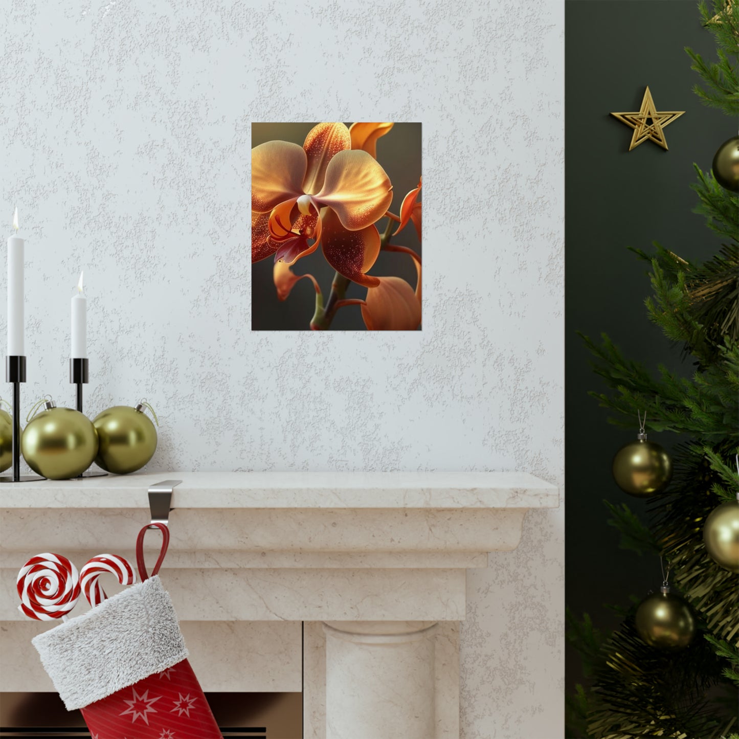 Premium Matte Vertical Posters Orange Orchid 1
