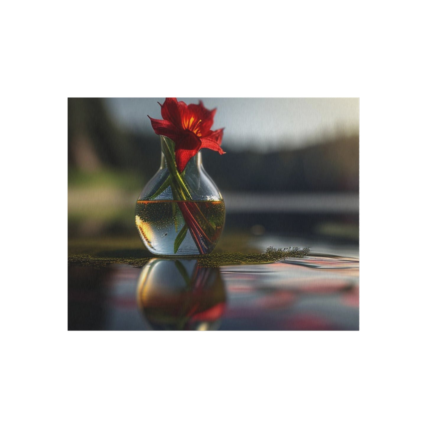 Outdoor Rug  Red Lily in a Glass vase 3