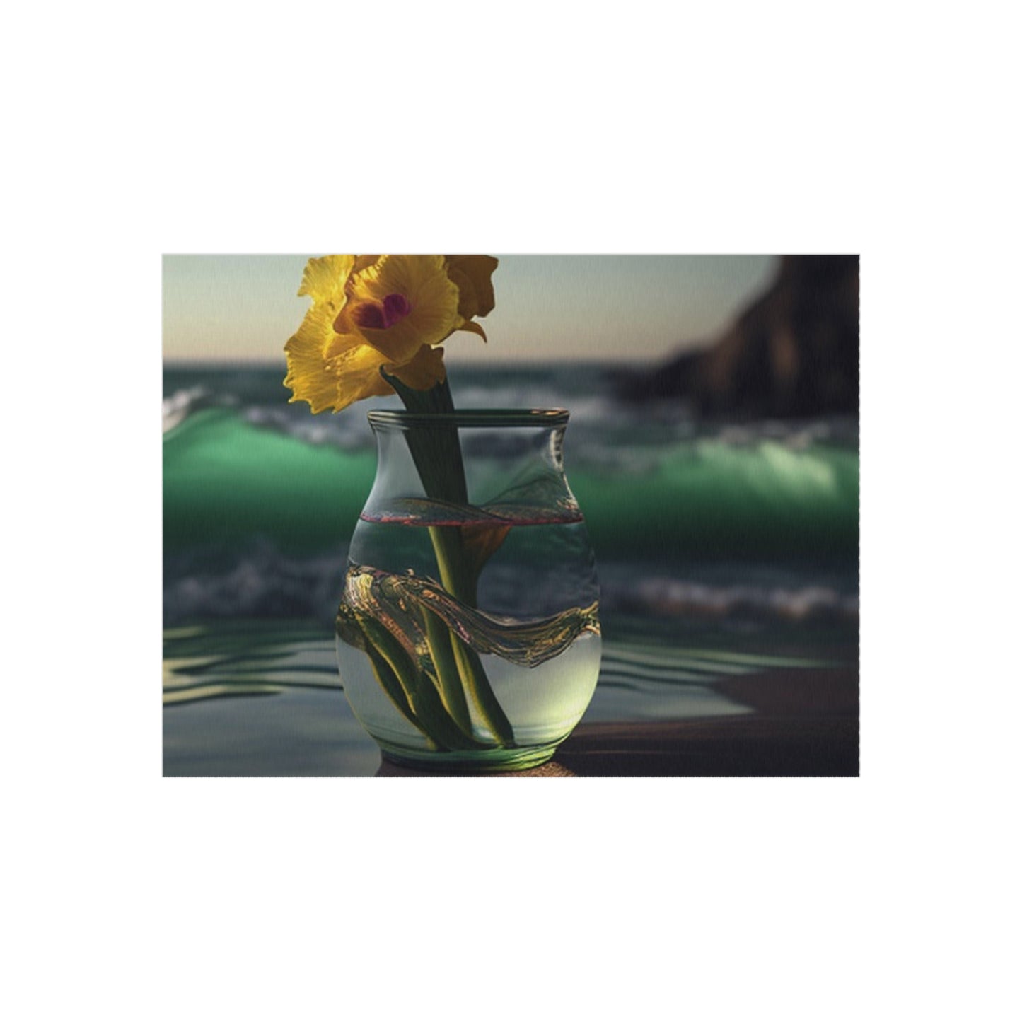 Outdoor Rug  Yellow Gladiolus glass 1