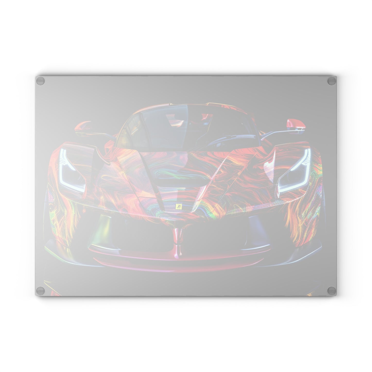 Glass Cutting Board Ferrari Neon 3