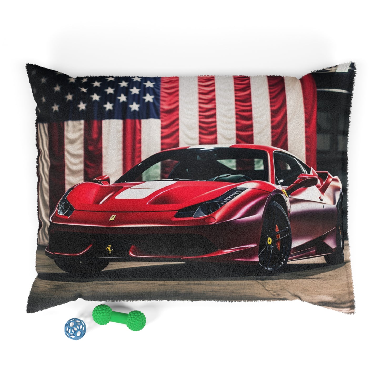 Pet Bed American Flag Background Ferrari 3