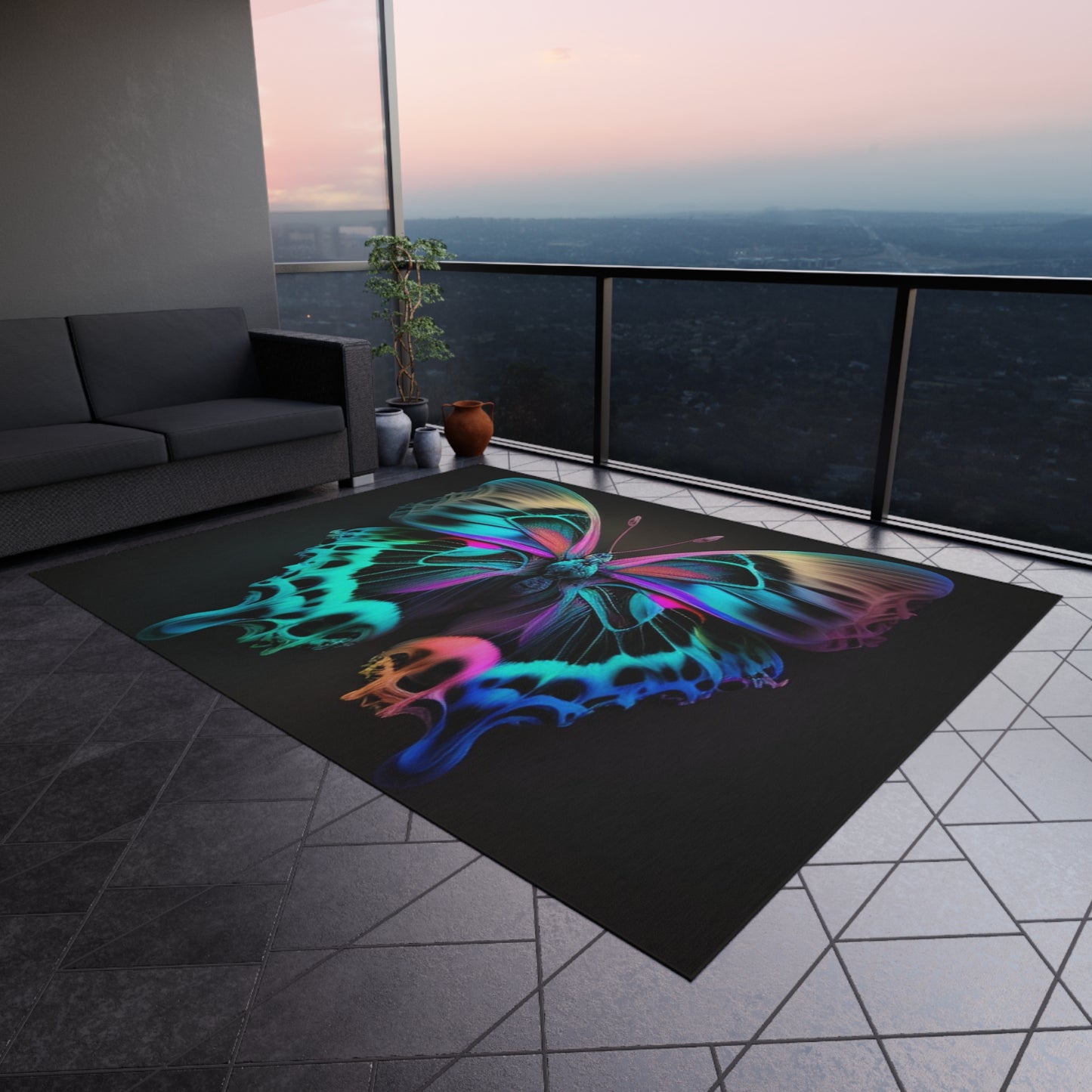 Outdoor Rug  Neon Butterfly Fusion 2