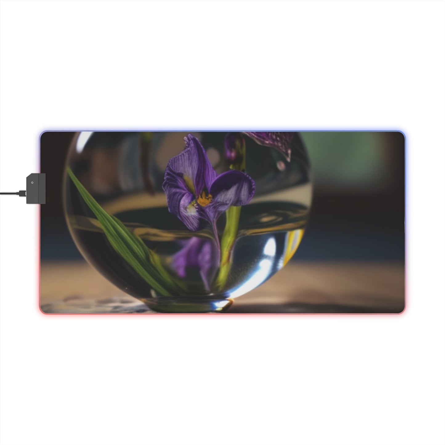 LED Gaming Mouse Pad Purple Iris in a vase 1