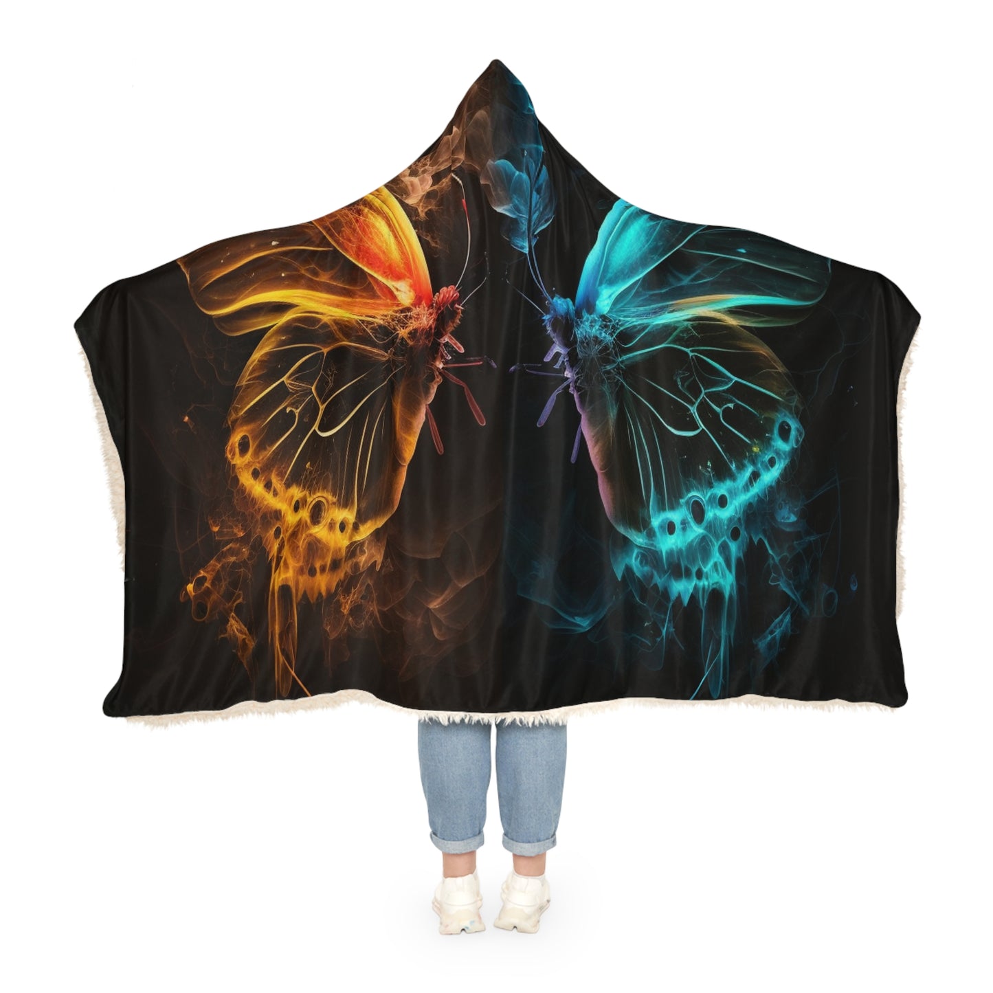 Snuggle Hooded Blanket Kiss Neon Butterfly 8