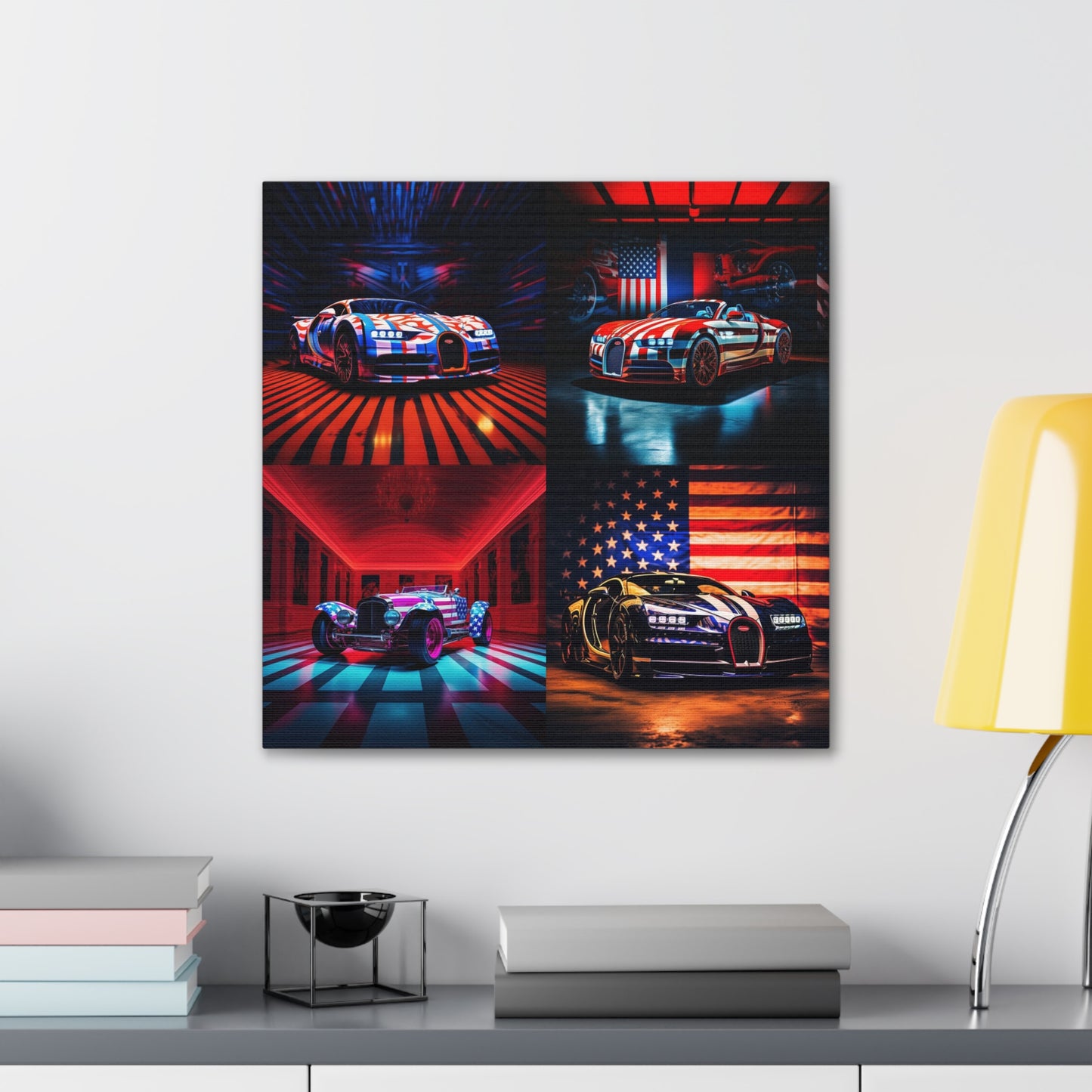 Canvas Gallery Wraps Macro Bugatti American Flag 5