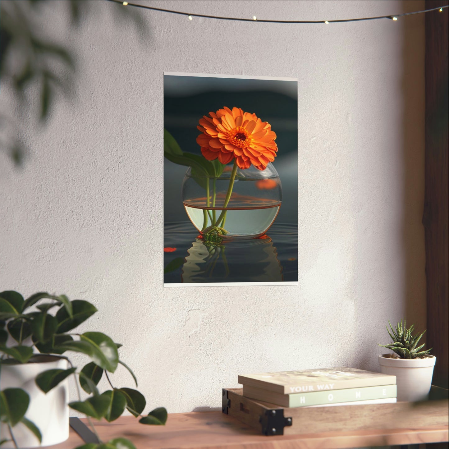 Premium Matte Vertical Posters Orange Zinnia 2