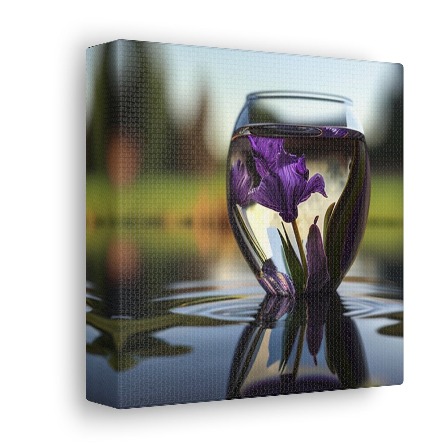 Canvas Gallery Wraps Purple Iris in a vase 3