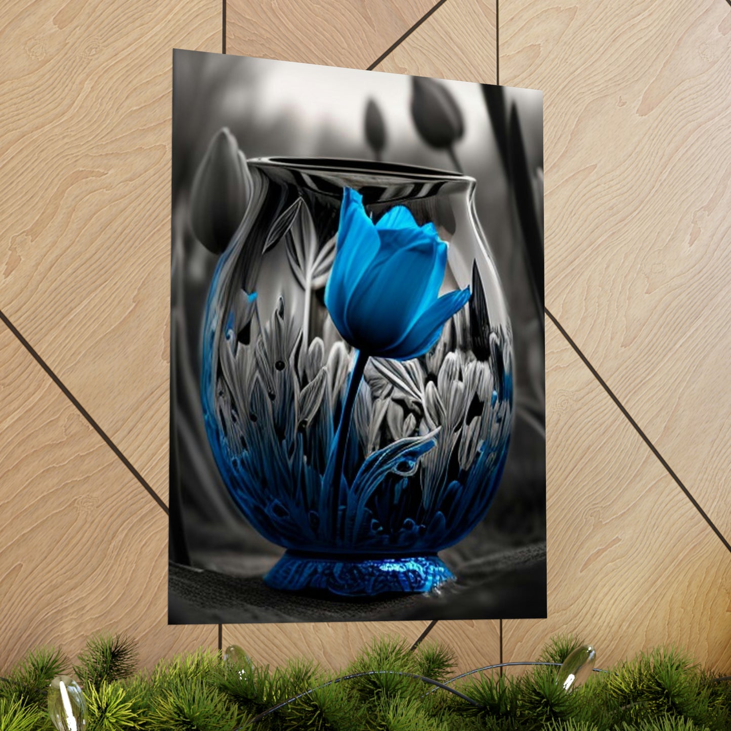 Premium Matte Vertical Posters Tulip Blue 1