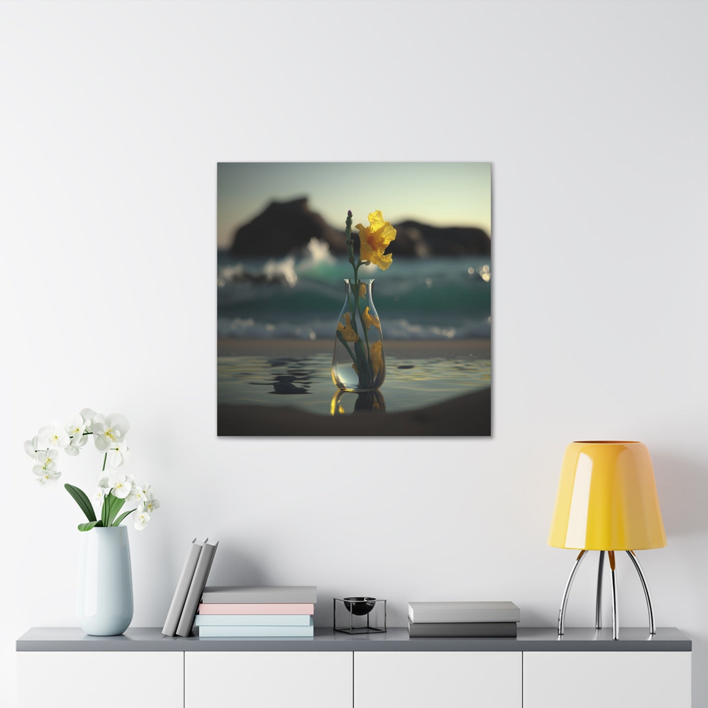 Canvas Gallery Wraps Yellow Gladiolus glass 2