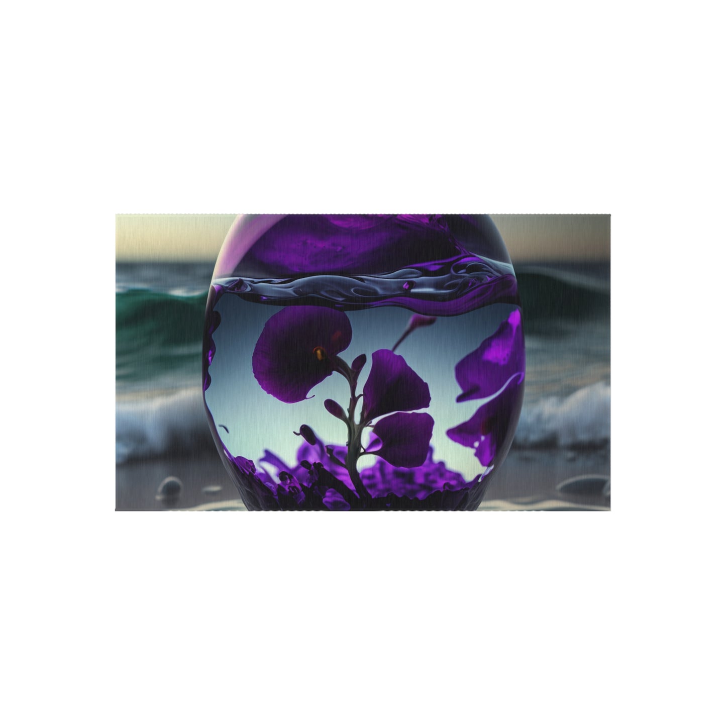 Outdoor Rug  Purple Sweet pea in a vase 4