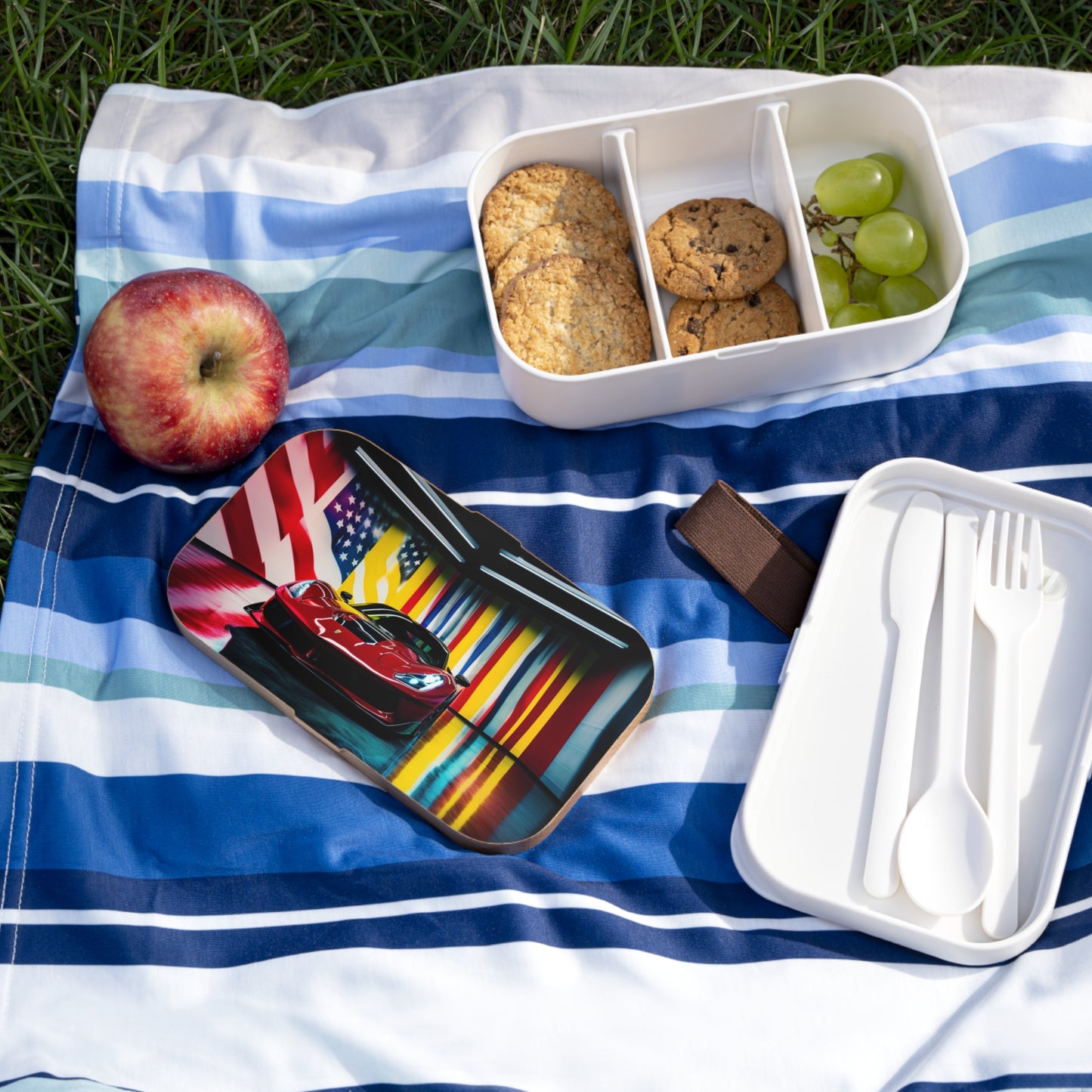 Bento Lunch Box Macro Flag Ferrari 2