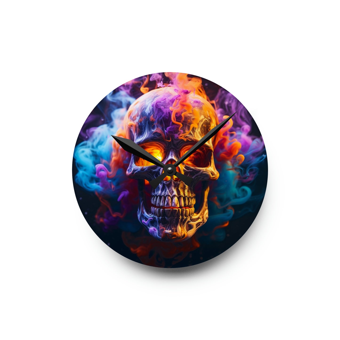 Acrylic Wall Clock Macro Skull 2