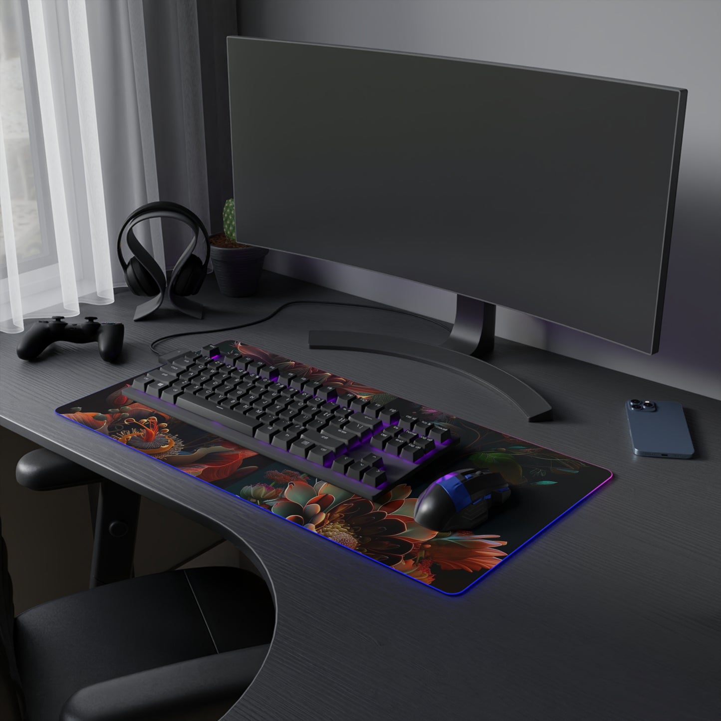 LED Gaming Mouse Pad Flower Arangment 5