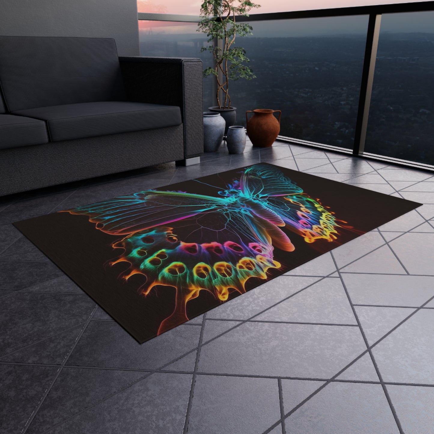 Outdoor Rug  Thermal Butterfly 2