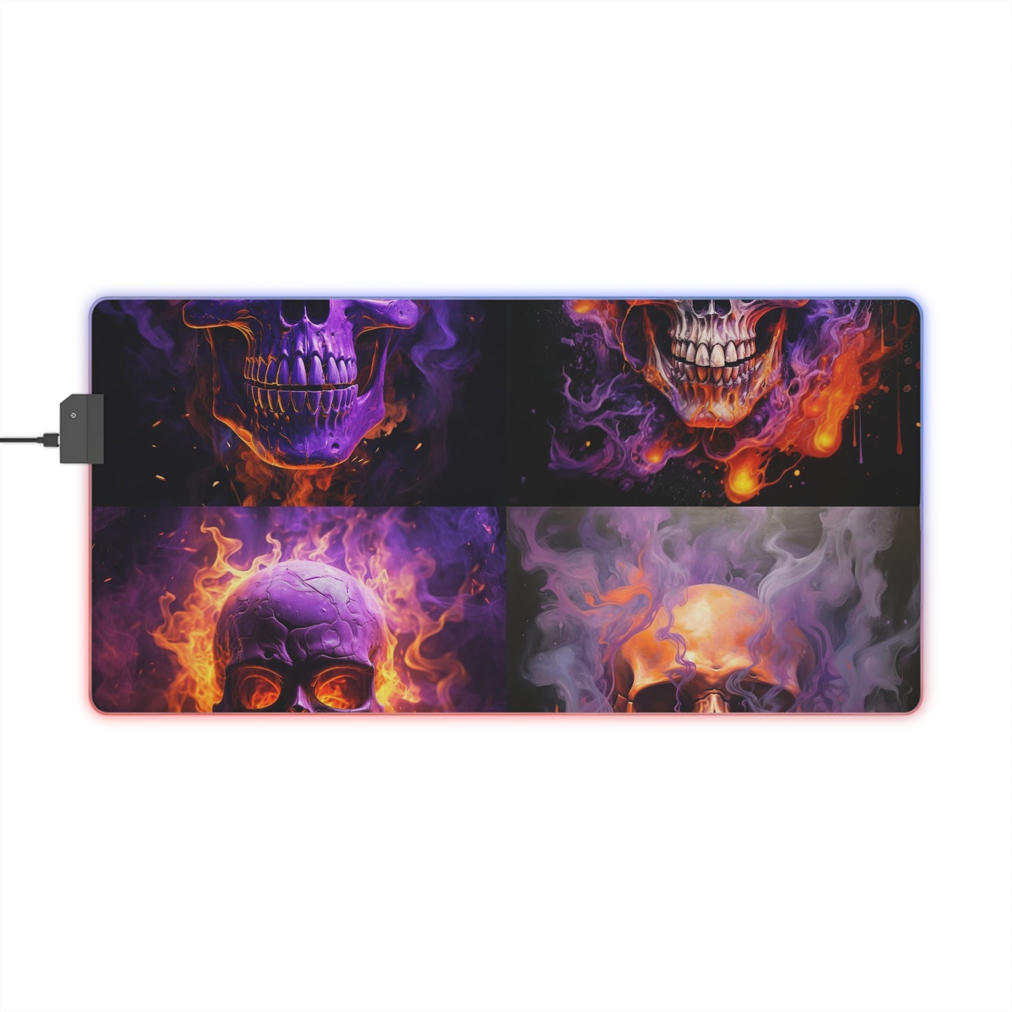 LED Gaming Mouse Pad Skull Flames 5