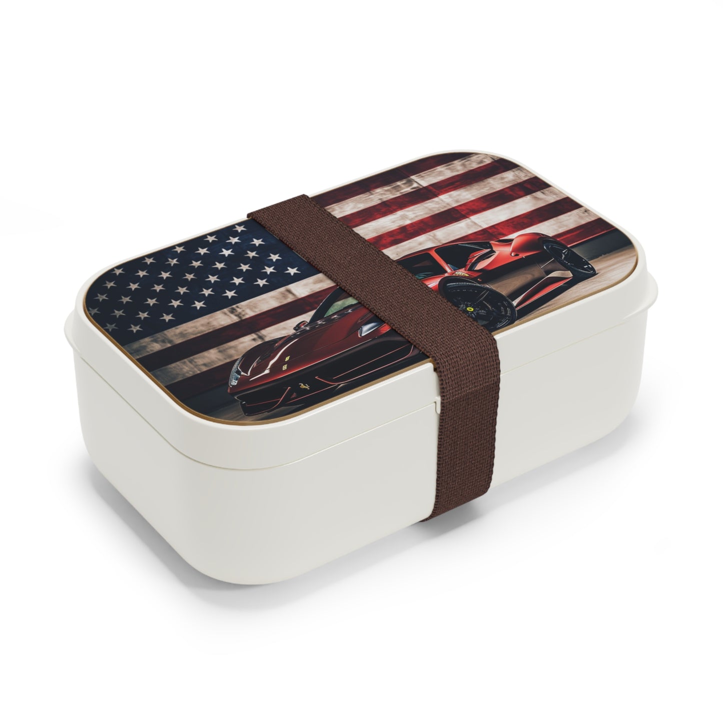Bento Lunch Box American Flag Background Ferrari 4