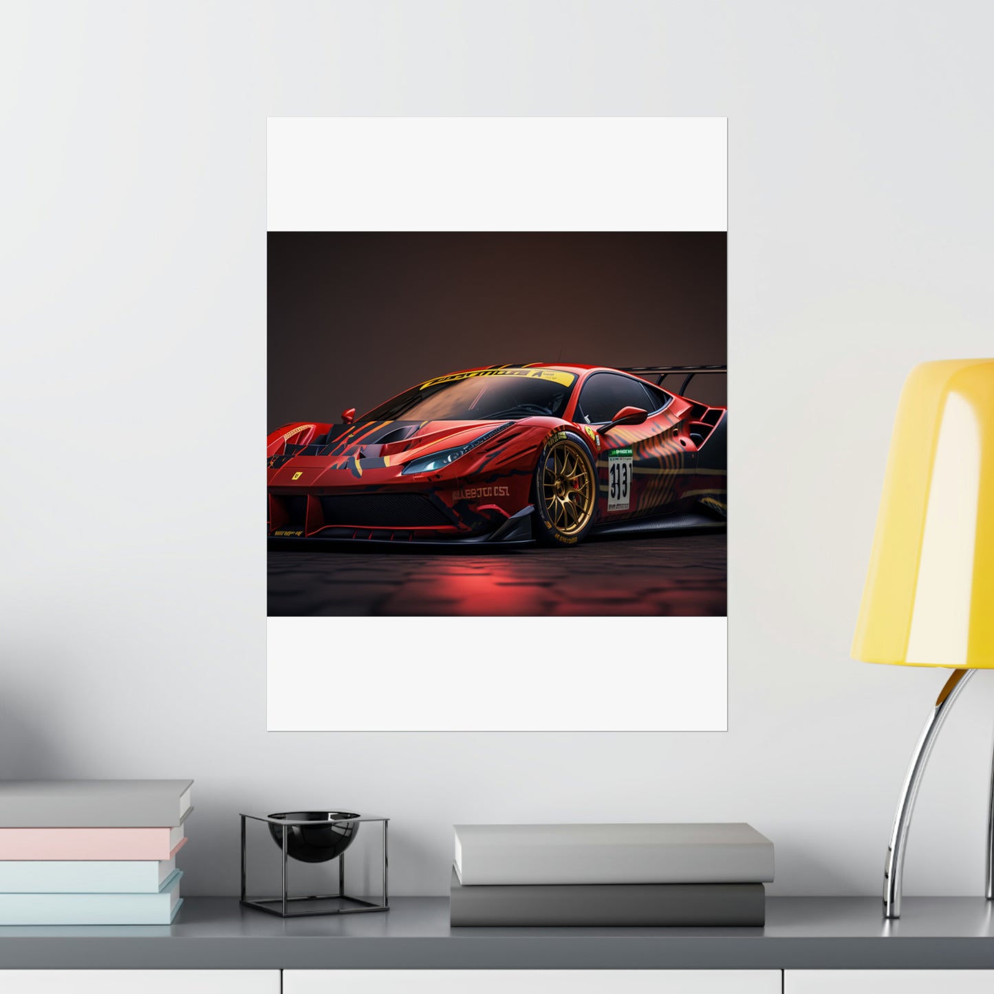 Premium Matte Vertical Posters Ferrari Red 1