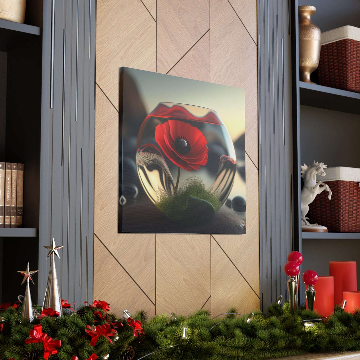 Canvas Gallery Wraps Red Anemone in a Vase 3