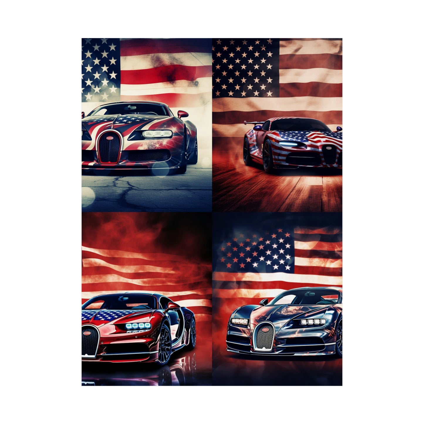 Premium Matte Vertical Posters Abstract American Flag Background Bugatti 5