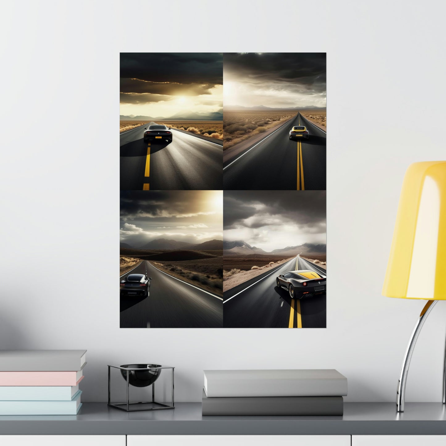 Premium Matte Vertical Posters Ferrari Road 5