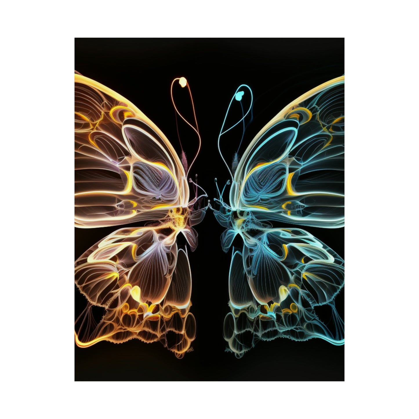 Premium Matte Vertical Posters Neon Glo Butterfly 3