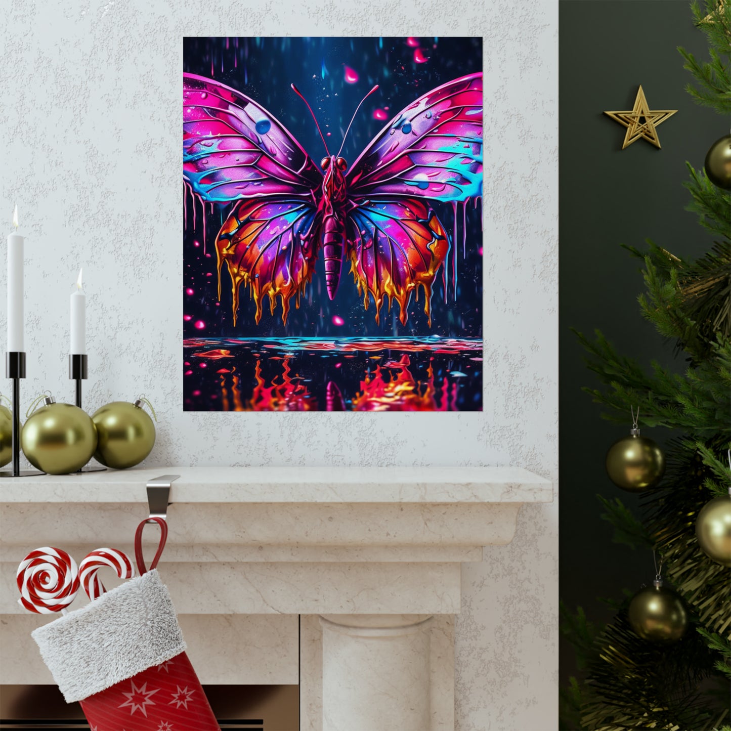 Premium Matte Vertical Posters Pink Butterfly Flair 2