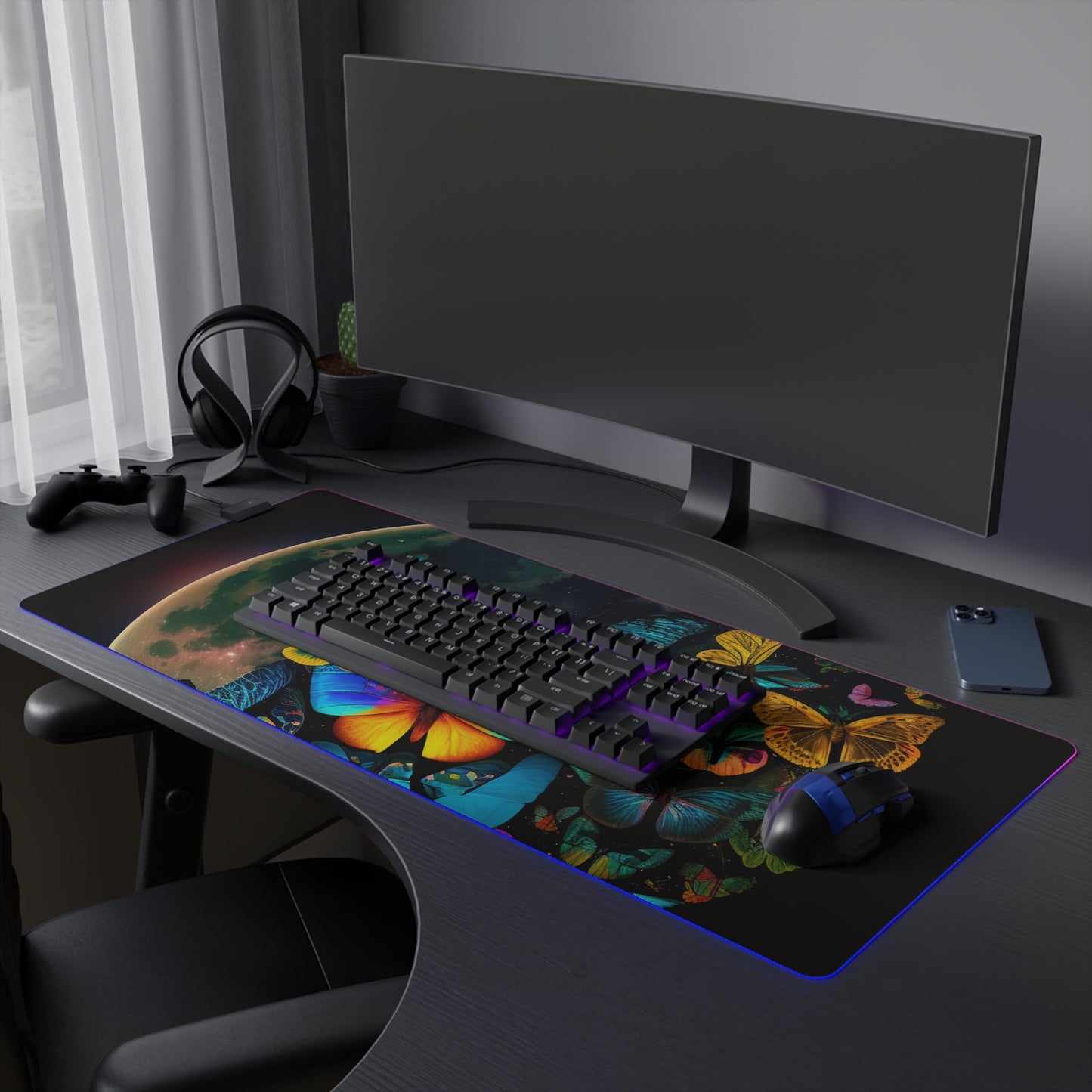 LED Gaming Mouse Pad Moon Butterfly 2