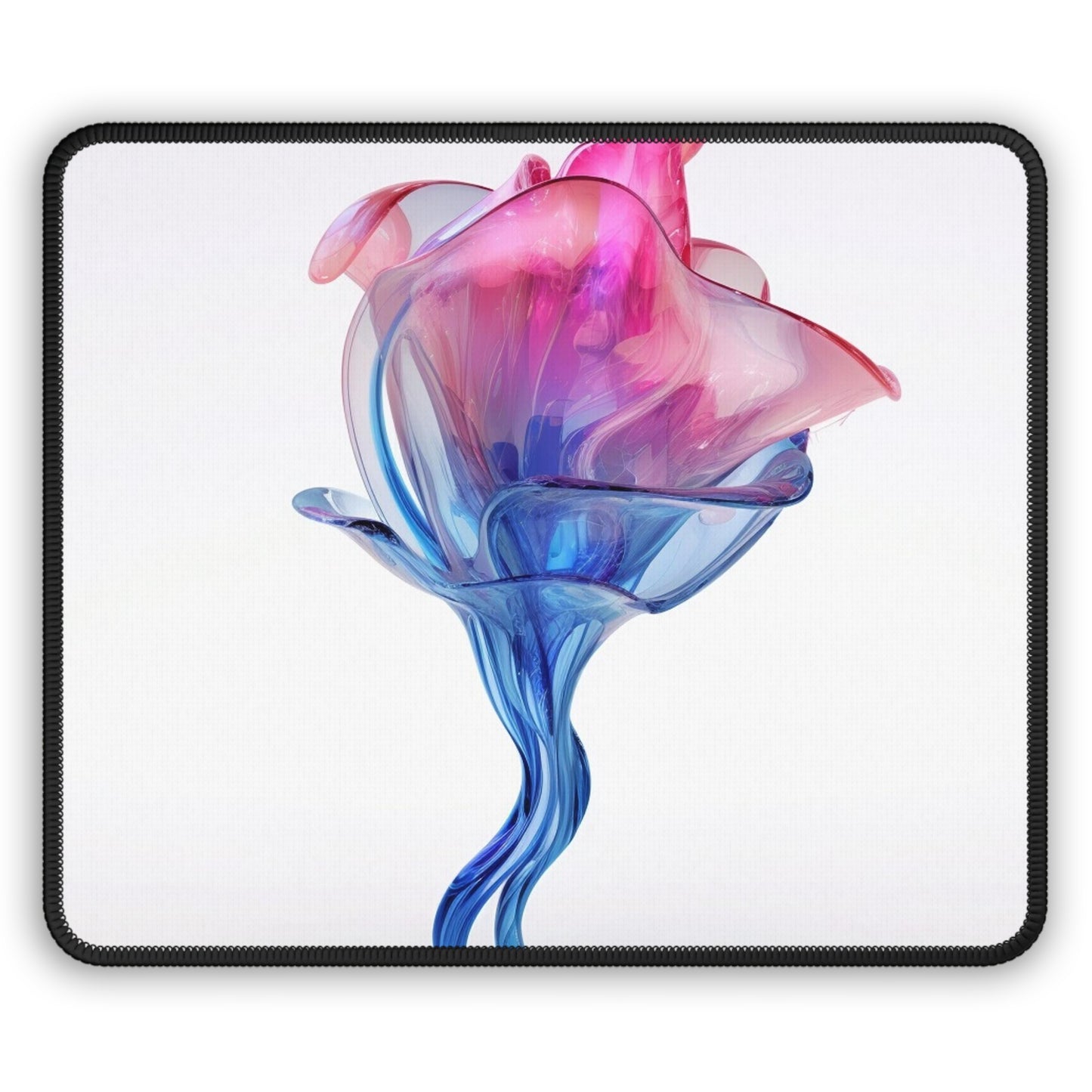 Gaming Mouse Pad  Pink & Blue Tulip Rose 4