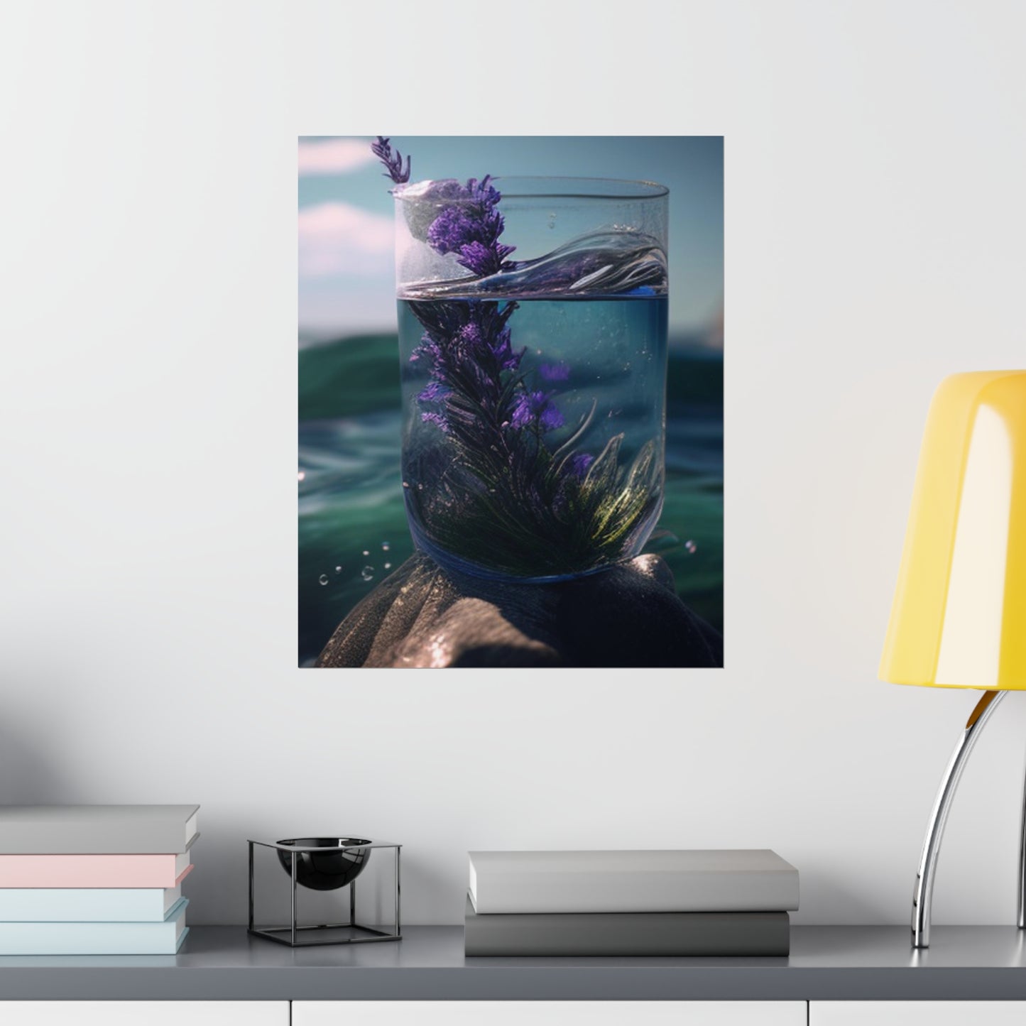 Premium Matte Vertical Posters Lavender in a vase 2