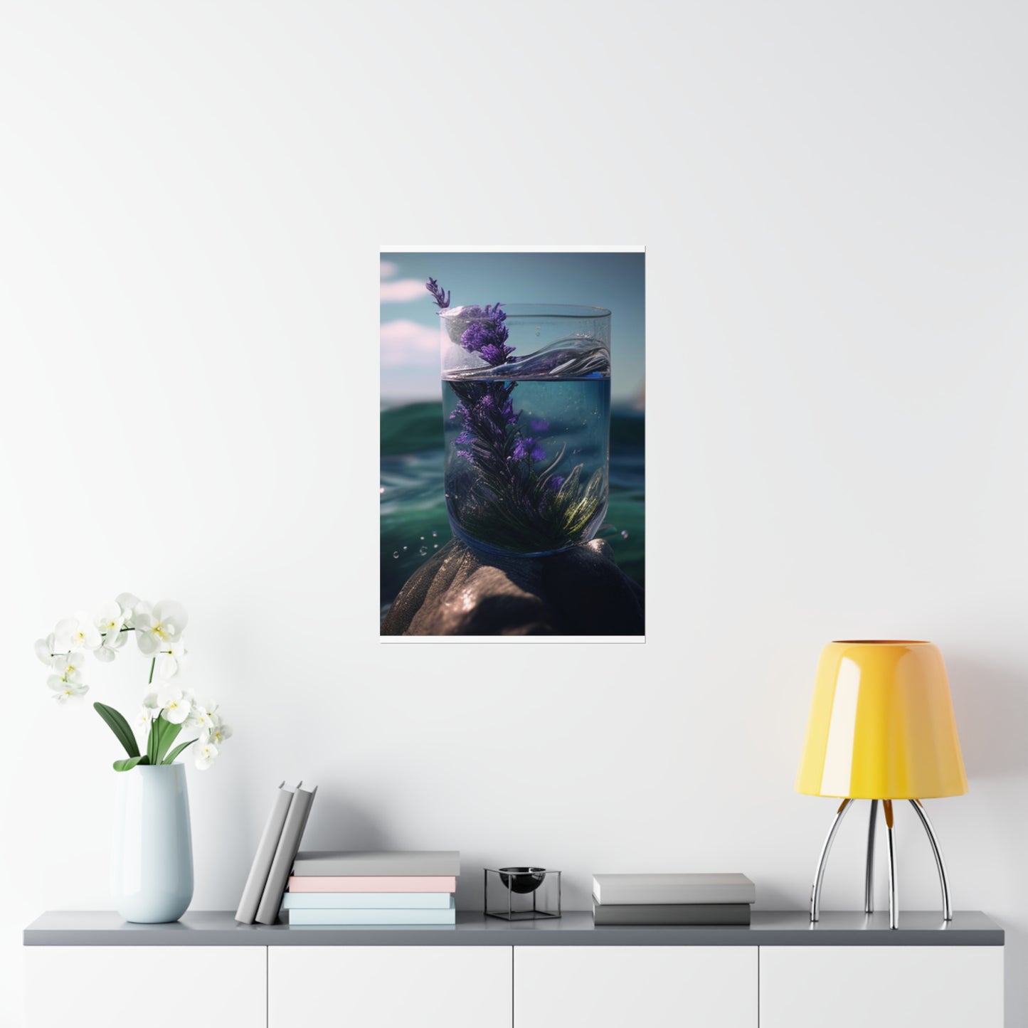 Premium Matte Vertical Posters Lavender in a vase 2